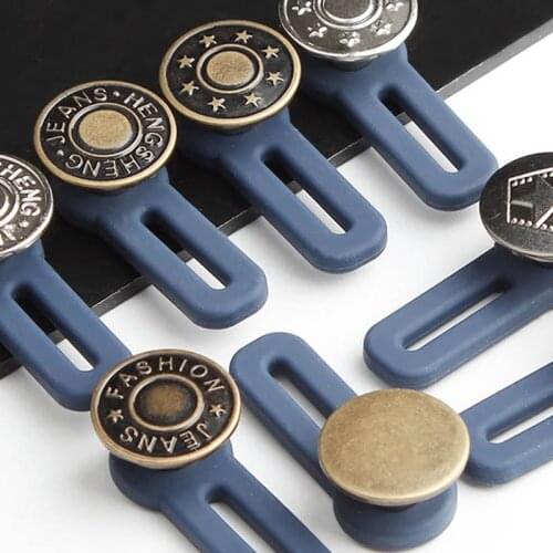1Pcs Round Shape Waist Button for Pant Jeans Retractable Multi Purpose Sewing Accessories Adjustable Alloy 1Pcs Extended Buckles