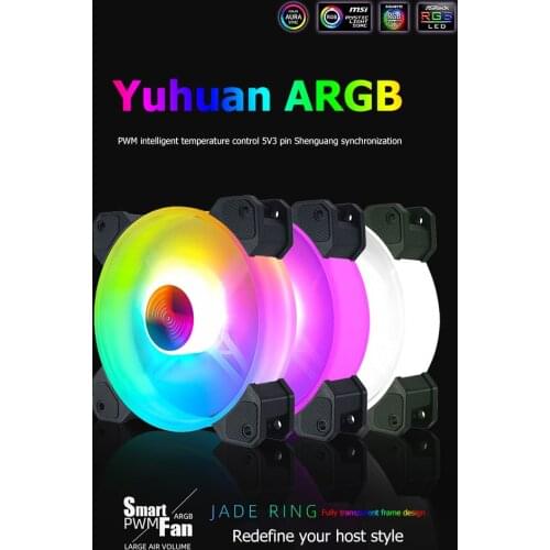 12cm PC Case Cooler Fan Supplies Office Caring Computer for COOLMOON Computer CPU 5V 3Pin ARGB Radiator Heatsink