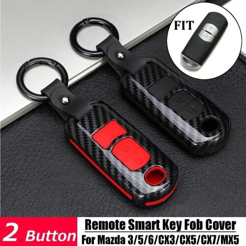 2 Button ABS Carbon Style Remote Smart Key Cover Fob Case Shell For Mazda 2/3/5/6/CX3/CX5/CX7/CX9/MX5 Miata