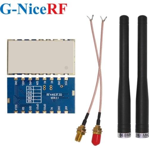 5PCS/Lot RF4463F30 Embedded 500mW FSK Si4463 868Mhz Wireless Module+5PCS 915MHz Rubber Antenna