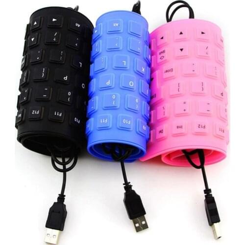 85 Keys Portable Foldable Wired USB Mute Silicone Keyboard for Laptop/Computer