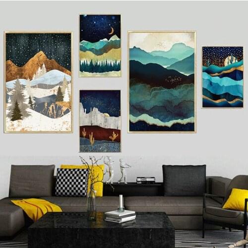 Abstract Luxury Home Decor Poster Nordic Canvas Painting Wall Art Minimalist Sunrise and Sunset Prints for Bedoom Decor