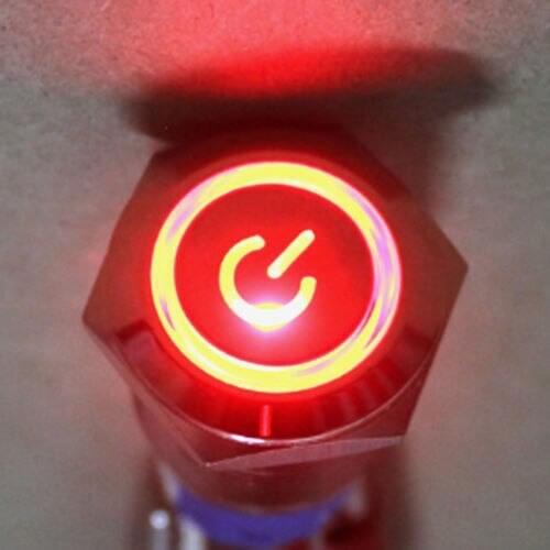 19mm 12V 5A Car Red green blue white yellow LED Angel Eye Metal Push Button Toggle Switch 5Pin Sales