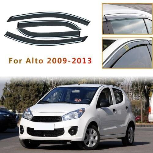 Car Styling For SUZUKI ALTO Smoke Car window Visors Sun Rain Guard Wind Deflectors 2009 2010 2011 2012 2013 Accessories 4PCS