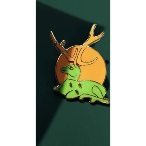HOSENG Chinese Style Museum History Cultural Art Brooch Deer Duck Drum Crane Animals Luxury Enamel Jewelry Pin Gift HS_518