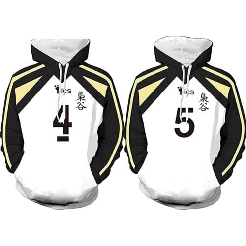 Haikyuu Anime Cosplay Costume Bokuto Koutarou Hoodies Volleyball Akaashi Keiji Sweatshirt Hooded Sweater Adult Unisex Sportswear