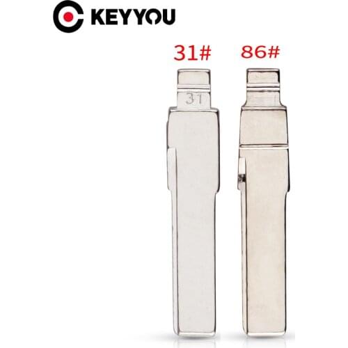 KEYYOU 10x Key Blade HU66 HAA Uncut Flip Car Key #31 #86 Blade For VW Passat Bora Seat Skoda KEYDIY KD900 Machine For Audi A6