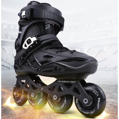 Weiqiu Pu-Roller Inline Speed Skating Shoes Roller Skates Sneakers For Adult Unisex Inline Professional Patins Size 35-44