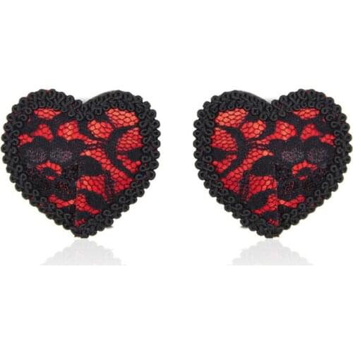 Lace Red Heart Nipple Pasties For Women Flirting Fetish Restraints Nipple Cover Ladies Stickers Bra Accessories