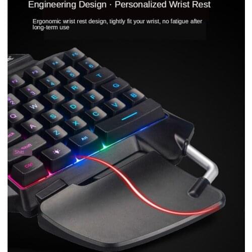 Mini One Handed Gaming Keyboard Portable Keypad USB Gameboard Notebook Assembly