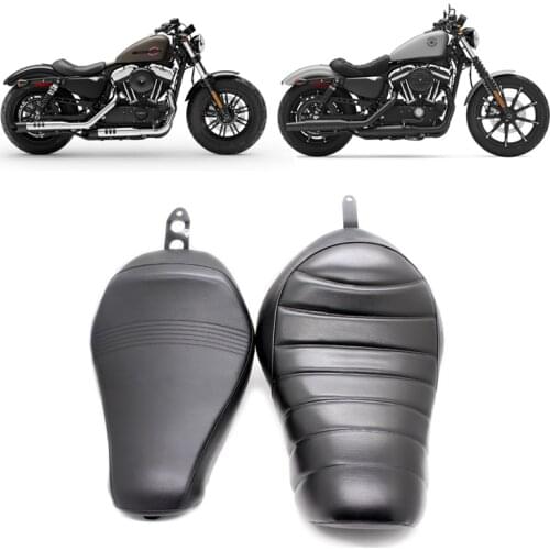 Motorcycle Leather Two Up Driver Front Rear Passenger Seat For Harley Sportster XL iron 883 1200 48 Forty-eight 2016-2019