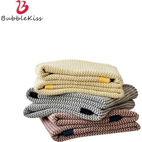 Bubble Kiss Simple Style Blanket Pure Cotton Pastoral Knitted Thread Blankets For Beds Home Office Portable Cover Throw Blanket