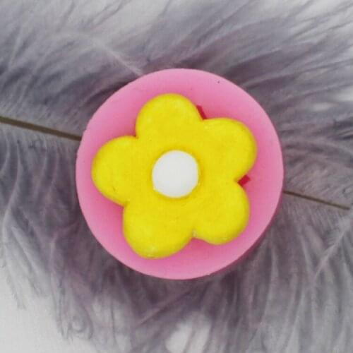 P1234 DIY Baking Five-petal Flower Silicone Mould Car Aroma Gypsum Decoration Fondant Cake Decoration Mold kitchen tools