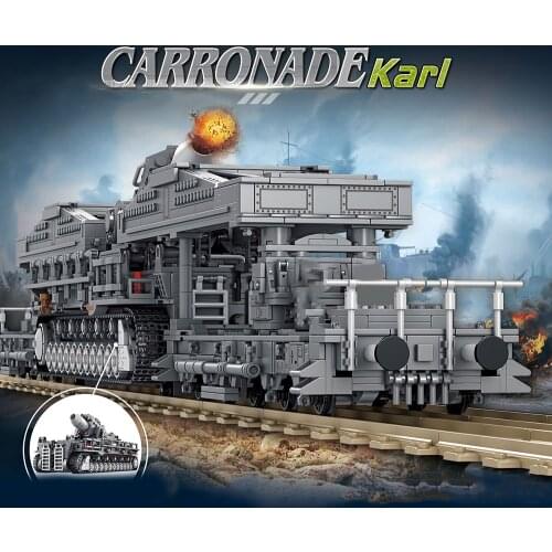 4158pcs Military WW2 Heavy 600mm Karl-Gerat German Gustav/Dora Cannon E Railway GUN army Building Blocks Tank Soldier Bricks Toy