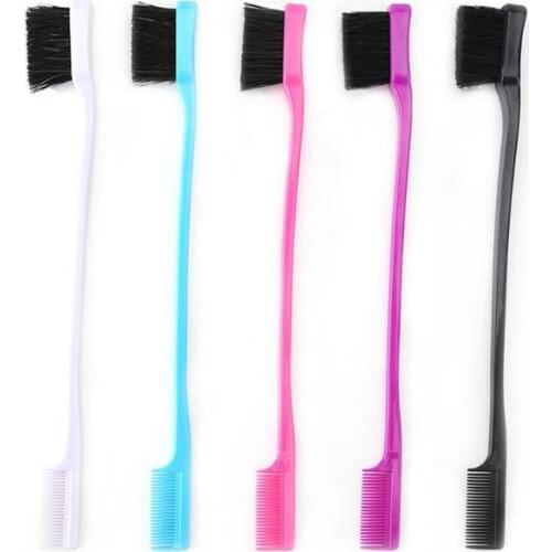 Portable Double Side Hair Edge Brushes Hair Comb Salon Beauty Hairdressing Coloring Makeup Brushes Tools