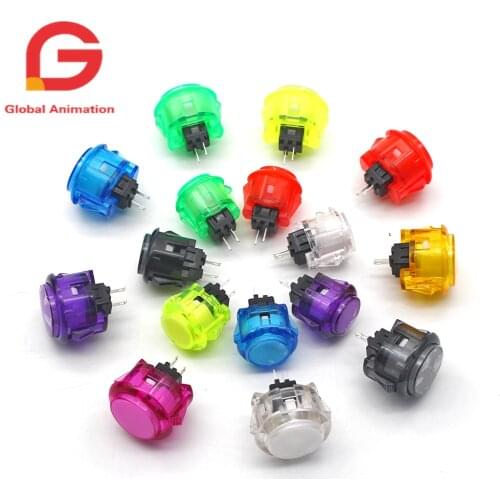 10 pcs Transparent No LED Arcade 30mm Push Button Copy SANWA Replace OBSF-30 OBSN-30 for DIY Raspberry pi MAME PC Pandora Game