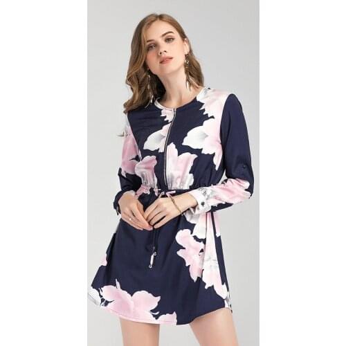 2018 Rushed Direct Selling Cotton Straight Print Full Plus Size ! Platform Number Printing On Vacation Wind Dress Suit-dress