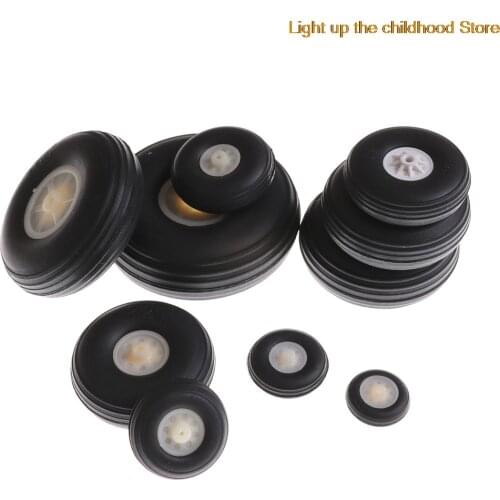 2pcs Black,White Tail Wheel Rubber PU Plastic Hub 1" - 3.5" Inch For RC Airplane Replacement Parts