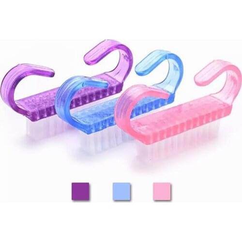 2pcs Plastic Handle Manicure Pedicure Brush Nail Cleaner Dust Remover DIY UV Gel Cleaning Tools Nail Care