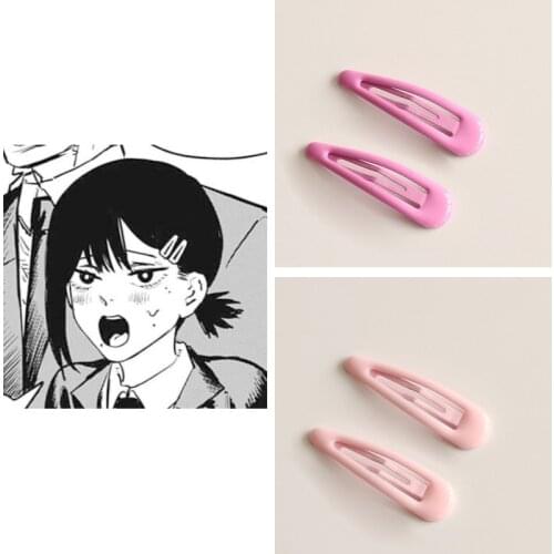 Chainsaw Man Higashiyama Kobeni Cosplay Headwear Pink Hairpin Hair Clip Halloween Costume Accessories