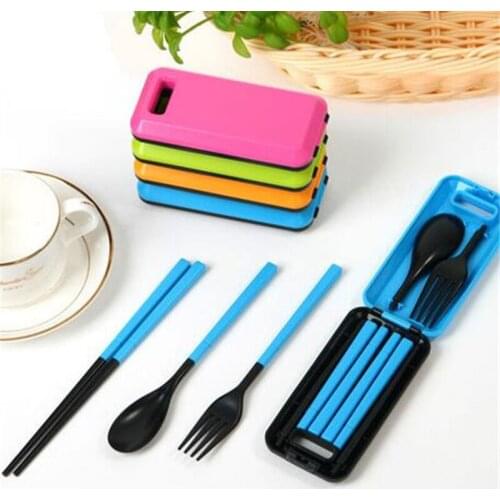 Folding Chopstick Fork Dinnerware Convenient Durable Folding Cutlery With Storage Box Outdoor Camping Hiking Picnic Food Tools
