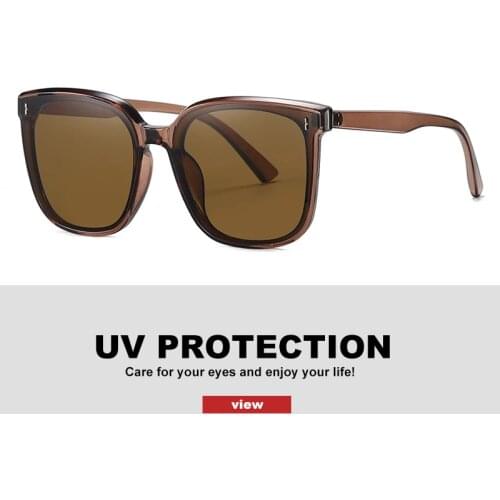 Fashion Big Frame Sunglasses Trend Street Anti-ultraviolet Glasses Vintage Nylon Brown Lens Sun Glasses For Male/Female UV400