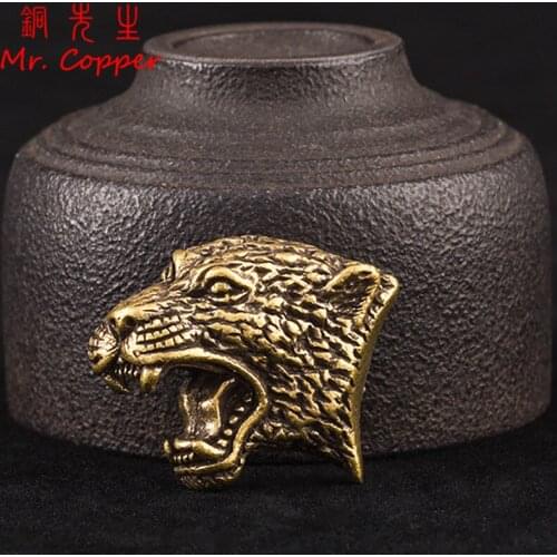 Vintage Copper Tiger Head Buckle Brass Screwback Rivet Clothes Button Punk Trendy DIY Accessories for Leather Jacket Belt Wallet