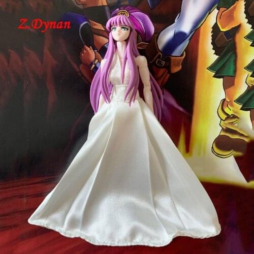 1/12 Scale Female Figure Clothes White Long Dress for 6 Inches TBLeague Figma Figures