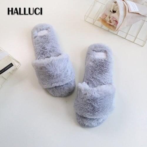Summer ice silk plush velvet home slippers women fluffy peep-toe simple soft indoor sandals ladies shoes slides fur slippers
