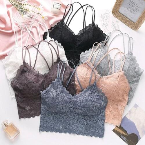 Women Lace Push Up Tops Full Cup Comfortable Bra Wireless Lingerie Sexy Women Bralette Female Underwear Without Underwire Vest
