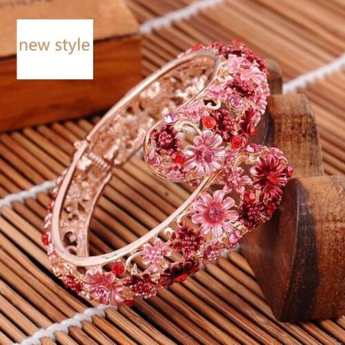 Womens Adjustable Cloisonne Bracelet With Adjustable Opening