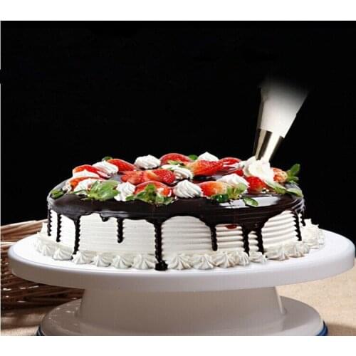 1PC Cake Turntable Cake Rotating Icing Decorating Revolving Kitchen Display Stand Turntable 28cm DIY Plastic Cake Stand LB 030
