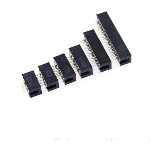 10PCS 2.0mm DC3 6P 8P 10P 14P 16P 20P 26P 30P 34P 40P 2.0MM pitch MALE SOCKET straight idc box headers PCB CONNECTOR DOUBLE ROW