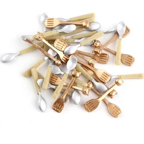 10pcs 8*30mm Kawaii Resin Cabochons Soup spoon diy resin accessories cream mobile phone Shell Embellishments Scrapbooking