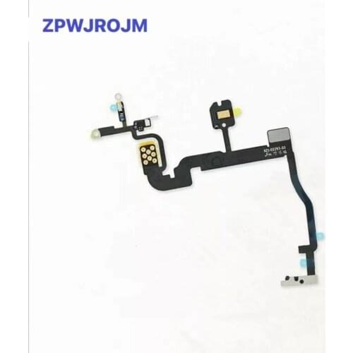 10pcs/lot Power Flex Cable for iPhone 11 12 Pro Max 12mini Light Flash On Off Switch control Metal Bracket Part