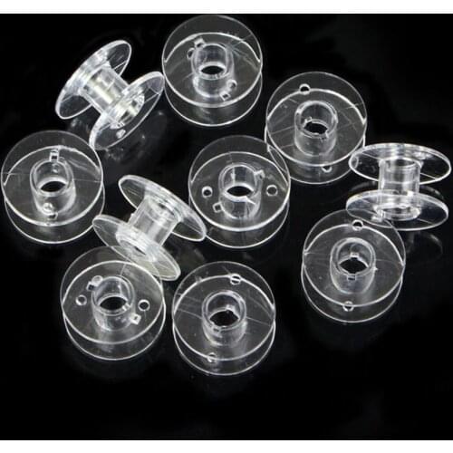10Pcs Transparent Sewing Machine Spool Home Plastic Spool Sewing Tool Accessories Universal Empty Bobbin