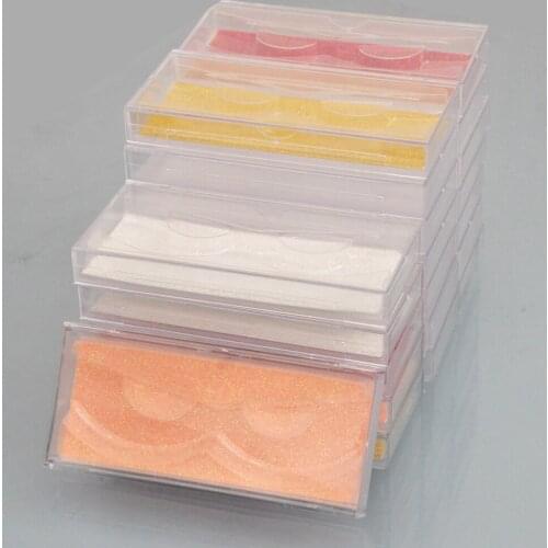 20pcs wholesale Acrylic false eyelash packaging box customized logo fake 3d mink lash boxes faux cils square glitter case empty