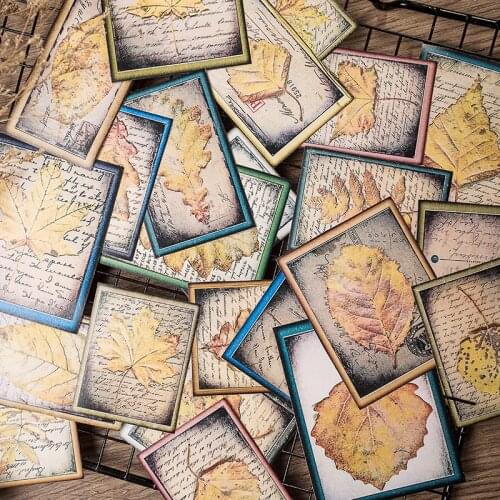 24pcs/set Vintage leaf note sticker DIY scrapbooking base collage mobile phone junk journal computer decoration sticker