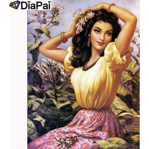 DIAPAI Diamond Painting 5D DIY 100% Full Square/Round Drill "Flower woman" Diamond Embroidery Cross Stitch 3D Decor A23697