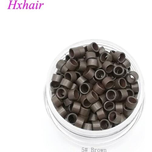Freeshipping - 20000pcs 4.5mm Micro Aluminium Rings Without Screw Links Beads / Black D-Brown Brown L-Brown D-Blond Blond Auburn