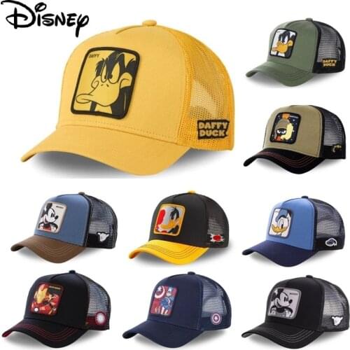 Disney Anime Cartoon Mickey DONALD Duck Snapback Marvel Spiderman Iron Man Cotton Baseball Cap Men Women Hip Hop Dad Mesh Hats