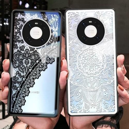 For Huawei Mate 40 40 pro + case Tempered Glass Phone protection girl lace phone cases for huawei mate 40 pro glass cover