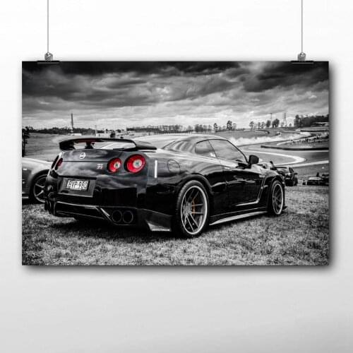 Black and white Wall Picture Super Car Nissan GT R SportsCar Posters and Prints Canvas Art Painting For Living Room Decor