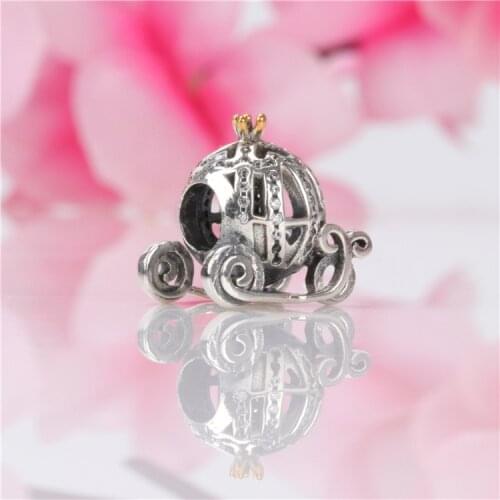 DoDoFly Hot Sale 925 Sterling Silver Halloween pumpkin car charm Fit Original Bracelet Women Jewelry Making Gift