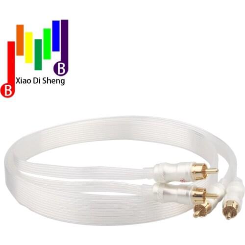 Hifi silver plated cable Blue white Heven king snake Gold Plated RCA RCA Plug Cable HIFI 2RCA TO 2RCA Cable