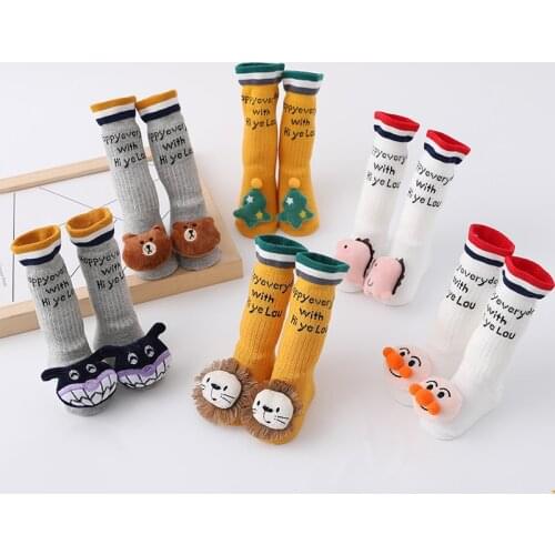 1 Pair Lytwtws Cotton Baby Girls Boys Rubber Anti Slip Floor Cartoon Kids Toddlers Autumn Spring Newborn Infant Gift Stocking