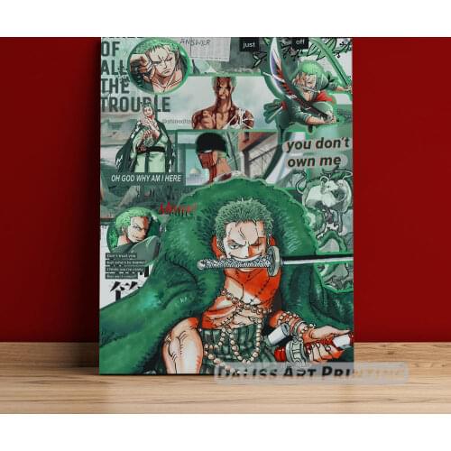 Canvas Anime Roronoa Zoro ONE PIECE Pictures Home Decoration Paintings Poster HD Prints Wall Art Modular Living Room Framed