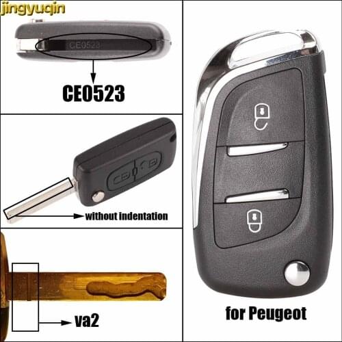 Jingyuqin Flip Remote Car Key Shell Refit For Peugeot 306 407 807 Partner 2/3 Buttons Auto Key Case Cover Styling