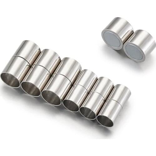 15pcs/Set Brass Magnetic Clasps, Column,20~22x5~13mm, Hole: 4~12mm