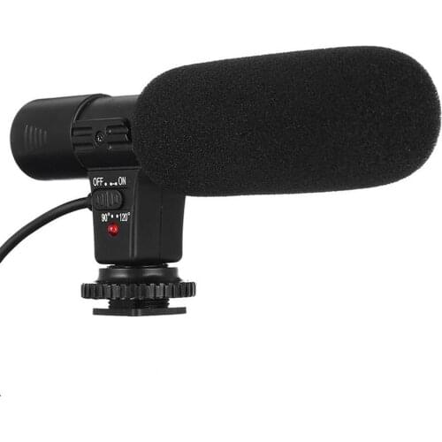3.5mm Stereo Condenser Camera Microphone Photography Interview Digital Video Recording Mic For PC Laptop Computer DSLR Camera